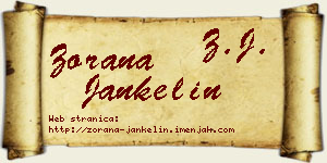 Zorana Jankelin vizit kartica